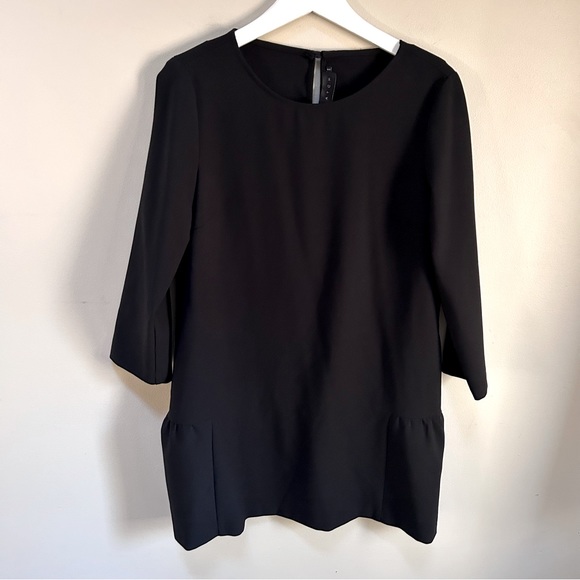 HATCH ~ The Tulip Black Maternity Ruffle Mini Shift Dress in size 0 (XS~S) - Picture 3 of 15